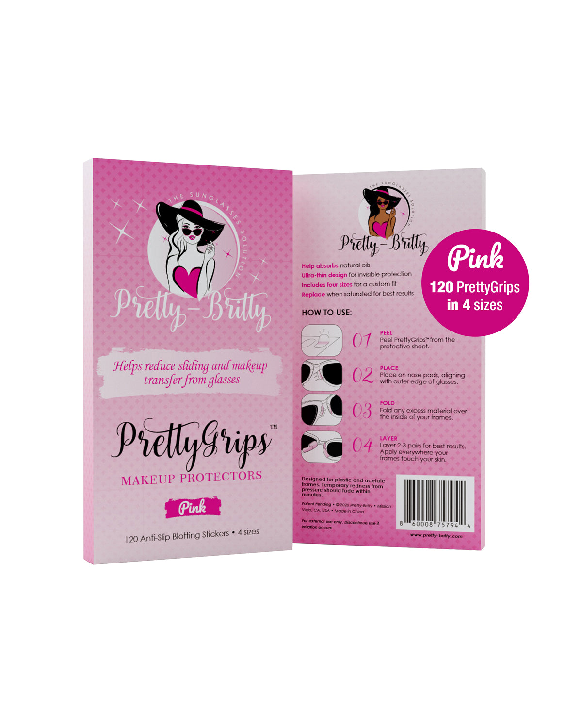 pretty Grips makeup protectors anti-slip from sunglasses